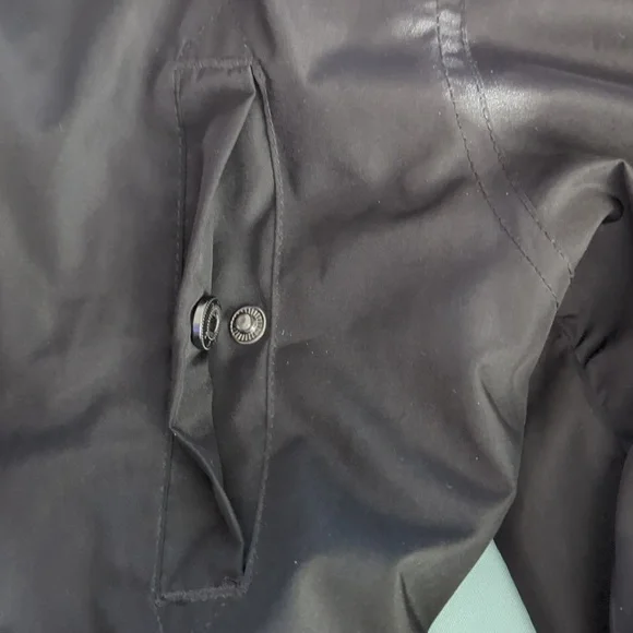 Merona Water Resistant Hooded Rain Jacket Size S Black - Picture 9 of 11